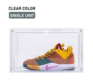 【Soft Lip Shop】1Pc Stackable New Version Side Drop AJ Box Hard Case Magnetic Door Crystal Front Door /Stackable Shoe Box/ Storage Box/ Sneaker Box