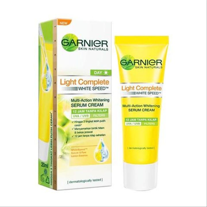 GARNIER Light Complete White Speed Whitening Serum Cream UV 20ML ORI