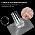 【Natural style】Silicone Nail Stamper French Nail Tips Double Head Transparent Jelly Stencil Template Seal Stamper Scraper For Fast Nails Tip. 