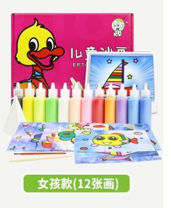 [MQLITTLESHOP] 12pcs Sand Art Painting DIY Set Drawing Board Sets Children’s Day Gift kid school Goodie Bag