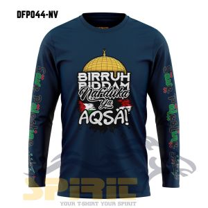 Kaos Save Palestina Masjidil Aqsa Baju Birruh Biddam Nafdiika Ya Aqsa Lengan Panjang Katun 24s