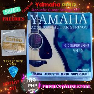 Original Yamaha Acoustic Guitar Strings MN10 .010 SUPER LIGHT ( SET ) GOLD Strings Made in USA