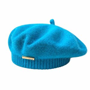 LUSIT Màu đơn sắc Mũ đan móc Nhãn loại Len ấm Mũ Beret Thanh lịch Chống cảm lạnh Mũ len Phụ nữ Cô gái