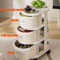 Trolley Cart Multi-layer storage rack With Drawer Space Saver Shelf  Bedroom Organizer Trolley. 