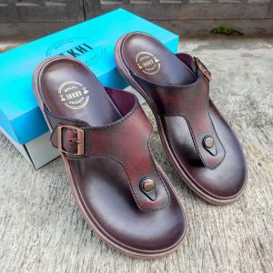 Sandal Kulit Pria Model Jepit Gesper Flipers
