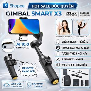 Gimbal SMART X3 cao cấp bản 2026 Gimbal chống rung cho điện thoại hỗ trợ quay video chụp ảnh live