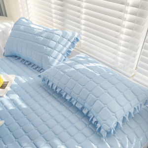 1/2pc Natural Latex Thickened Cooling Pillowcase Korean Style Ruffled Summer Pillow Cases Solid Ice Silk Breathable Pillow Cover2026