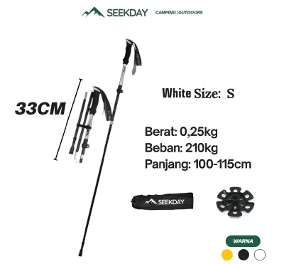 Seekday Dapat dilipat Tongkat Daki Gunung/ Tongkat Hiking Trekking Pole/ Trekking Pole Tongkat Treking Gunung