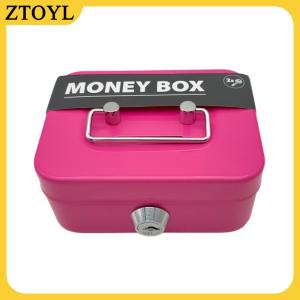 ZTOYL Tiền an toàn hộp mini tiền mặt hộp kim loại chìa khóa tiền ngân hàng nhỏ an ninh khóa hộp xách tay mạnh mẽ có thể khóa hộp tiền xu