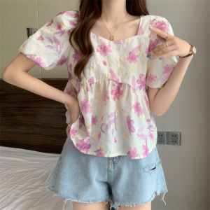 LHMonday มาแรงมาก เสื้อผ้าแฟชั่นลายดอกสุดชิค น่ารักสดใสมาก แขนตุ๊กตาแต่งระบาย ราคาถูก รีบเลยหมดไวมาก