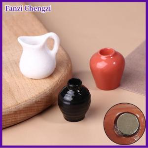 Fanzi 1 2 3pcs Mini bình siêu mạnh mẽ tủ lạnh tin nhắn nhựa tủ lạnh nam châm 3D hoa nồi tủ lạnh nam châm cho trang trí nội thất