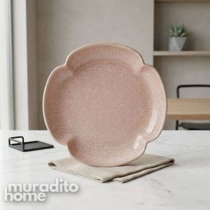 Muraditohome Vida Scalloped Ceramic Bread Plate 6.5 in