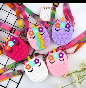 TERBARU TAS POP IT KARAKTER RANDOM TAS DOMPET JELLY KARAKTER  BENTUK KOTAK UNICORN KUDA PONI MAHKOTA MICKEY MOUSE RUSA PELANGI TAS SELEMPANG POP IT TERBARU RAINBOW