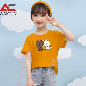 4-11 years old cotton fuchsia pink orange red Apple green t shirt for kids girls ootd for kids girl tops kids outfit top for kids girl fashion 4 5 6 7 8 9 10 11  years old T shirt for kids girls 10 to 12 KG2254
