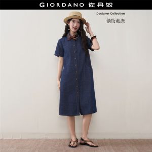GIORDANO Women Dress Stitched Round Neck Dress Casual Stylish Trendy Elegant Comfortable Fashion Classic Modern 18466609