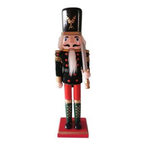 GOXBERK Vintage Christmas Nutcracker Painted Handicraft Soldier Doll Advent Supplies King Handcraft Figurine New Year