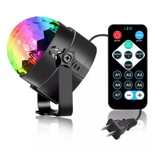 Vimite Mini Rotating Stage Disco Ball Lights 3W RGB Crystal Magic Ball Ktv Party Light Effect Lamp with Remote Controller for Christmas Home Wedding