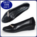 SHUTA-669 1.5 inches High Heel Black Shoes School Shoes for women. 