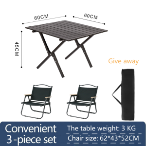 Outdoor Camping Table Chair 7-Piece Set Kermit Chair Essential Camping Gear Foldable Garden Table Set Perfect for Picnics BBQs and Outdoor Gatherings Durable and Portable Easy to Set Up and Store Comfortable and Stylish Design