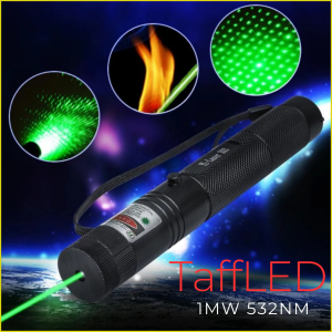 COD TaffLED Laser Pointer Presentasi Jarak Jauh WarnaHijau 1mW 532nm with Baterai dan Charger YL 301