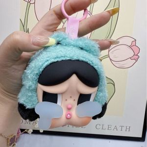 REEBO คาวาอี้ กระเป๋าหูฟัง Crybaby ป้องกันการสูญหาย 9ซม กระเป๋าห้อยรูปการ์ตูน สร้างสรรค์ ผ้าฝ้ายพีพี กระเป๋าเงินตุ๊กตา สาวๆ