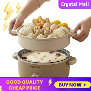 COD [Free Shipping] Premium Electric Wok with Double-Layer Design and Non-Stick Coating for Easy Cooking and Cleaning