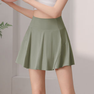 Nylon eo cao thể thao váy của phụ nữ khiêu vũ váy xếp ly chạy tập thể dục Yoga quần vợt