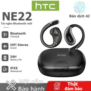 HTC NE22 AI Dịch thuật thời gian thực Tai nghe BluetoothTWS Bluetooth 6.0 Chất lượng âm thanh HiFi IPX5 Tai nghe không dây chống nước Bảo hành một năm