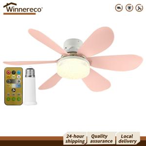 【Free Shipping】 Ceiling Fan with LED Light E27 Base 52cm 3-Speed Adjustable Fan for Comfortable Indoor Lighting