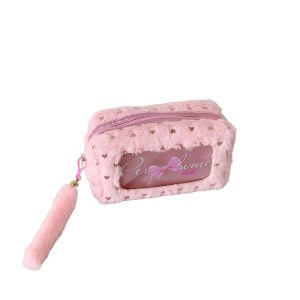 ANBIHE Plush PVC Y2K Bow Stationery Bag  Storage Bowknot Korean Style Pencil Case Cute Aesthetic Bow Pencil Pouch Stationery Holder