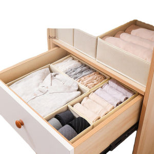 6PCS Underwear Storage Box Kotak Penyimpanan Pakaian Dalam Kaos Kaki Dengan Tutup Tempat Penyimpanan Pakain Dalam Serbaguna/Rak Penyimpanan Underwear Kosmetik / Storage Box Serbaguna