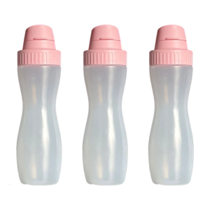 3 Piece Plastic Sauce Bottles 5 Tips Squeezing Design Dishwasher Safe Kitchen Tool