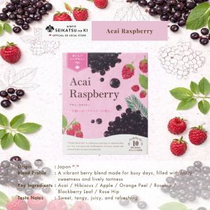 【2.9 million sold in Japan】SEIKATSU no KI Fruity Herbal Tea Acai Raspberry 10 Teabags Caffeine Free Japan