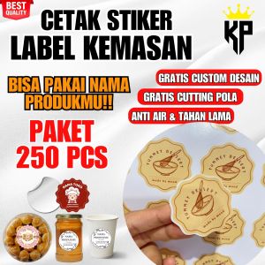 Cetak Stiker Label Kemasan Paket 250pcs Stiker Branding Produk Bebas Custom Free Desain