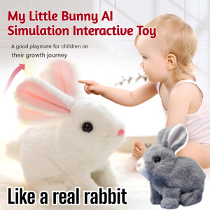 Little Bunny AI Simulation Interactive Toy Soft Realistic Plush Toy Birthday or Children’s Gift Educational Intelligence Toy