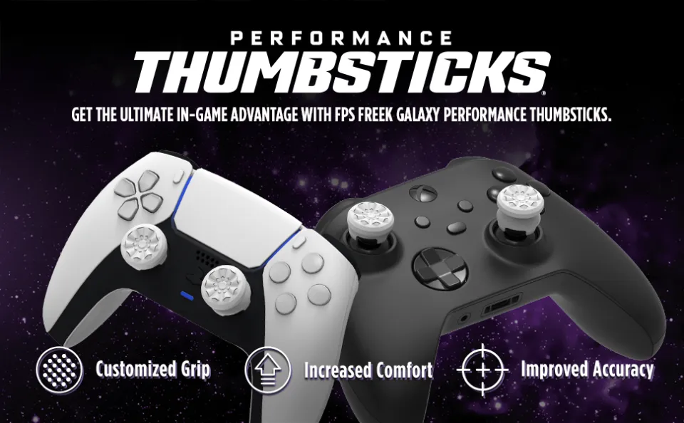 KontrolFreek FPS Freek Galaxy Purple for PlayStation 4 (PS4) and  PlayStation 5 (PS5), Performance Thumbsticks, 1 High-Rise, 1 Mid-Rise