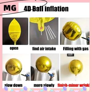 【Magical House】[ New Hot Fashion] 4D Sphere 32 Inch Metal Mirror Effect Decorative Balloon For Celebrations And Party Decorations Filling With Helium Can Float