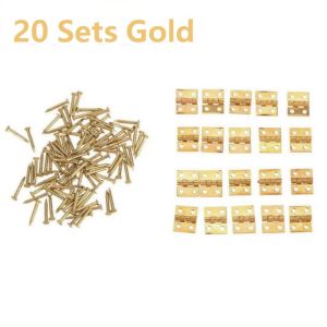 Mini Brass Hinges With Nails For Miniature Dollhouse Closet 20pcs 8x10mm