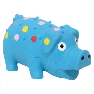 OKONOK Rubber Pig Squeaky Dog Toy Soft Interactive Latex Spot Grunting Pig Toy Funny Durable Dog Chew Toy For Small Medium Large Dog