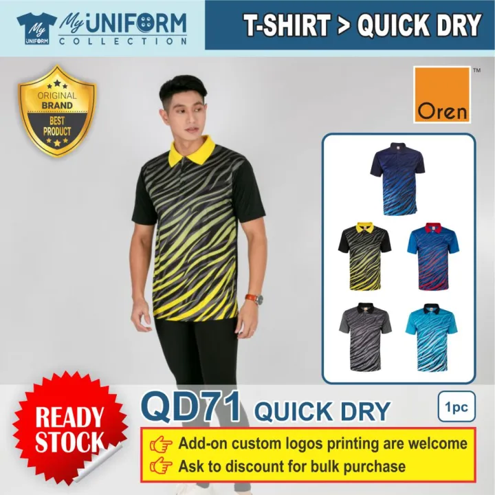 Original Brand] Oren Sport QD62 Unisex Quick Dry Round Neck Sublimation  T-Shirt / Polyester Interlock / Ready