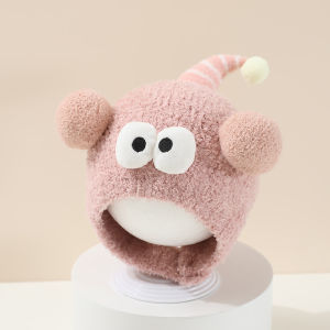 Cute Big Eyes Pullover Cap Warm Coldproof Ear Protection Hat Windproof Infant Knitted Cap