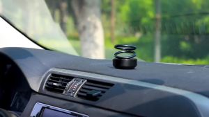 车载香水香氛汽车内装饰用品大全摆件双环悬浮旋转太阳能车上香薰Car mounted perfume car interior decoration accessories Double ring suspension rotating solar car fragrance