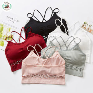 Fin Fin สปอร์ตบรา ผ้านิ่ม ไร้โครง ไร้ขอบ มีรู เซ็กซี่ แฟชั่น ผู้หญิง สายสวย กระชับ ไซส์ 32-38 ระบายอากาศได้ดี สบาย ราคาถูก ชุดชั้นใน Sportbra