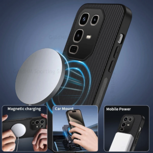 Case INFINIX NOTE 50S / 50 4G / 50 PRO 4G Soft Case Carbon Fiber Pattern Magnetic Wireless Charger Silikon Hp
