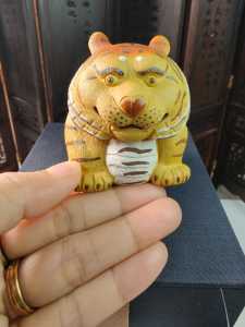 Rare - Only 1 piece - Tea Toy / Hand Toy Purple Clay Tiger with gift box - Ready Stock in Singapore