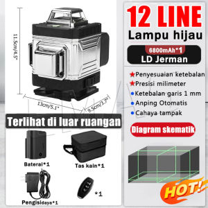 Level Laser 16 Garis Hijau 4d Hemat Energi Laser Level 4d 8/12/16 Lines Waterpass Laser Multifungsi Alat Ukur Perataan Otomatis 4 In 1 Alat Laser Tukang Laser Laser Tukang Bangunan Pengukuran Konstruksi With 2 Baterai + Tripod Tukang Bangunan Leveling