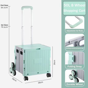 shopping cart 50L/80L Climb Wheels New 2025 Years Model Foldable Shopping Cart Foldable Shopping Trolley Cart Storage Shopping Cart Basket Payday Sales