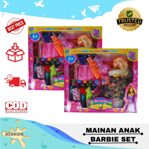 Mainan Anak Cewek Barbie Set Baju Fashion Aksesoris Edukasi Acekids