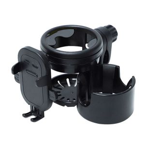 GOXBERK Anti-Slip Rotatable Universal Bike Cup Holder Baby Bottle Holder Dual Feeding Bottle Milk Cup Holder Adjustable Clamp Pushchair Cup Holder Stroller Cup Holder Mobile Phone Holder Baby Stroller Accessories Buggy Bottle Holder