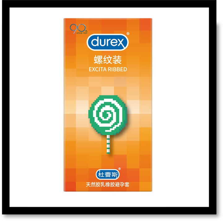 New Durex Condom Excita Ribbed Dotted Real Feel Basic Regular Size 52mm Safety And Protection Lelaki Kondom For Men 杜蕾斯 避孕套
